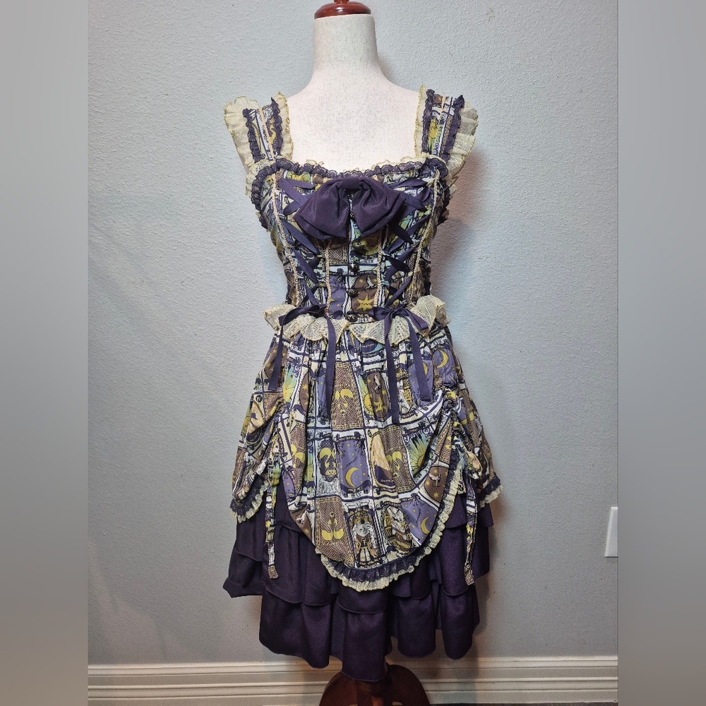 Metamorphose Mini Dress Size Small Purple Patterned In Excellent Condition